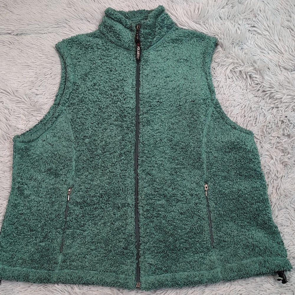Cabela's Vest Womens 2XL Green Outdoors Gorpcore Hiking Work Chore Polartec